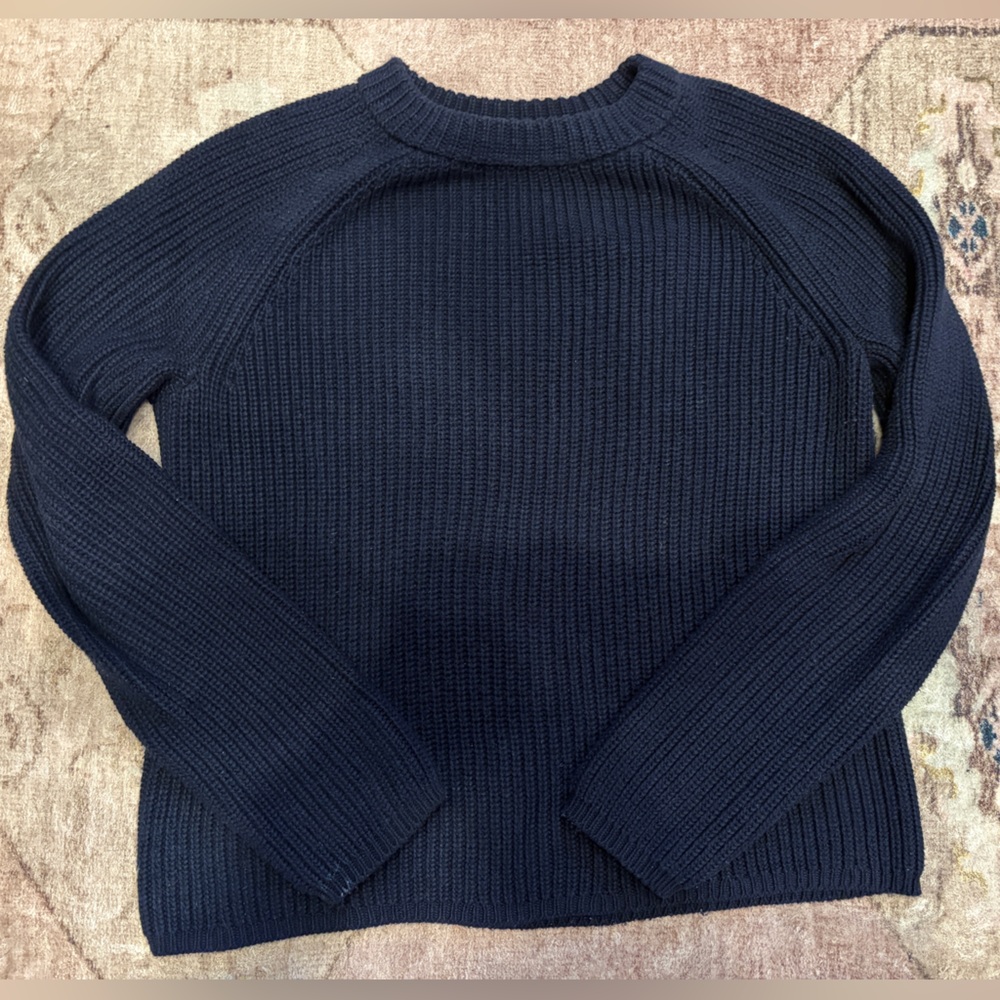 Jenni Kayne Cotton Fisherman Navy Crewneck Sweater